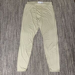 Milliken Mens Size XL Military Long Drawers Tan Lightweight Cold Weather Stretch
